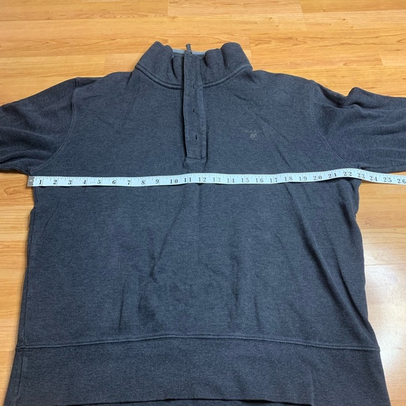 GANT Men’s Quarter Zip Button Mock Neck Sweater Cotton Elbow Patches Grey L - Picture 11 of 12